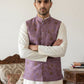 Traditional Woven Jacquard Nehru Jacket ( JOWC 4139Voilet )