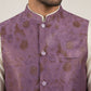 Traditional Woven Jacquard Nehru Jacket ( JOWC 4139Voilet )