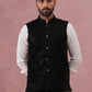 Men Velvet Sequin Work Nehru Jacket ( JOWC 4144 Black)