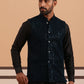 Men Velvet Sequin Work Nehru Jacket ( JOWC 4144 Navy)