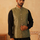 Embroidered With Sequin Silk Blend Nehru Jacket