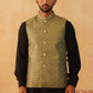 Embroidered With Sequin Silk Blend Nehru Jacket