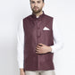 Jompers Men's Maroon Solid Nehru Jacket ( JOWC 4021Maroon )