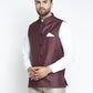 Jompers Men's Maroon Solid Nehru Jacket ( JOWC 4021Maroon )