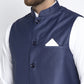 Jompers Men's Navy Blue Solid Nehru Jacket