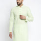 Jompers Men's Dark-Green Embroidered Kurta Only ( KO 626Dark-Green )