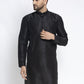 Jompers Men's Black Solid Dupion Silk Kurta Only ( KO 636Black )