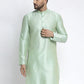Jompers Men's Green Solid Dupion Silk Kurta Only ( KO 636Green )