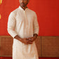 Sequins & Embroidered Kurtas For Men ( KKO 5128Cream )