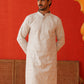 Sequins & Embroidered Kurtas For Men ( KKO 5128Grey )