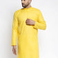Jompers Men's Lemon Cotton Solid Kurta Only ( KO 611Lemon )