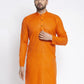 Jompers Men's Orange Printed Kurta Only ( KO 627Orange )