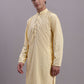 Men's Yellow Chikankari Embroidered and Sequence Kurta