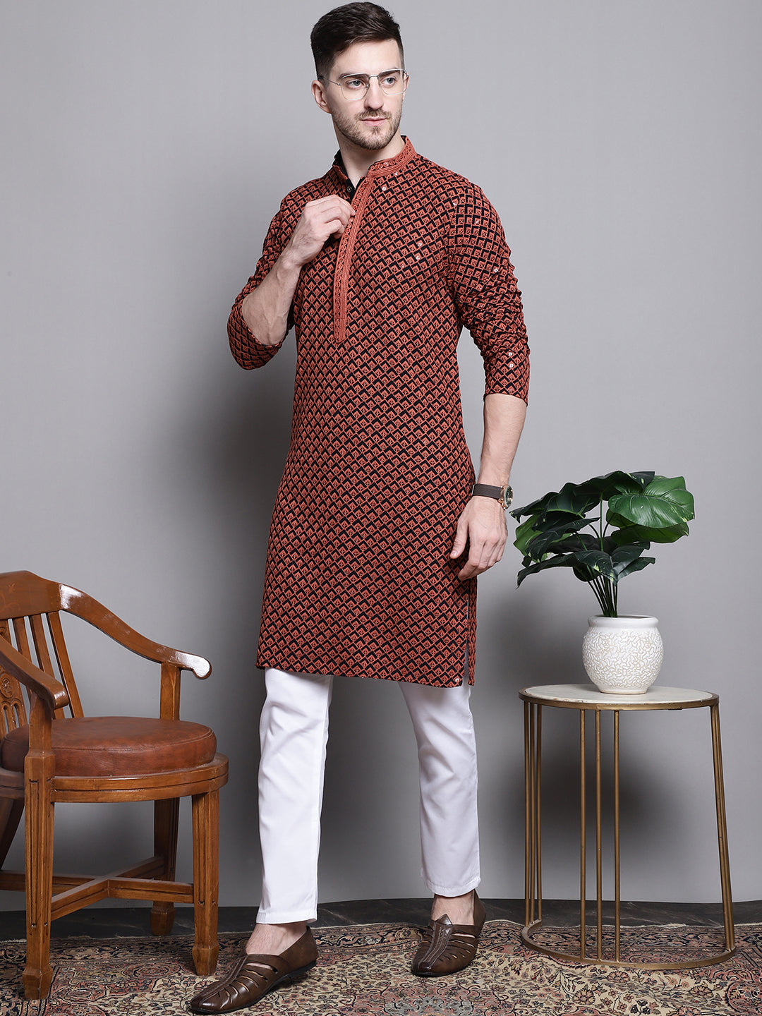 Sequin Embroidered Pure Cotton Kurtas