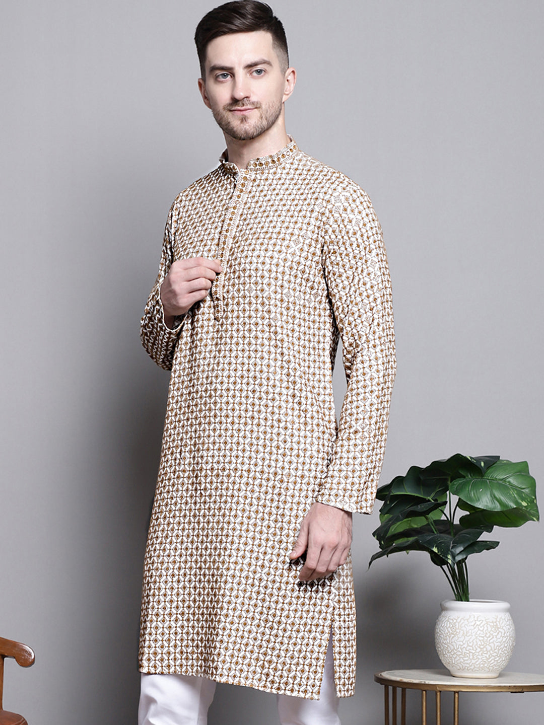 Sequin Embroidered Pure Cotton Kurtas