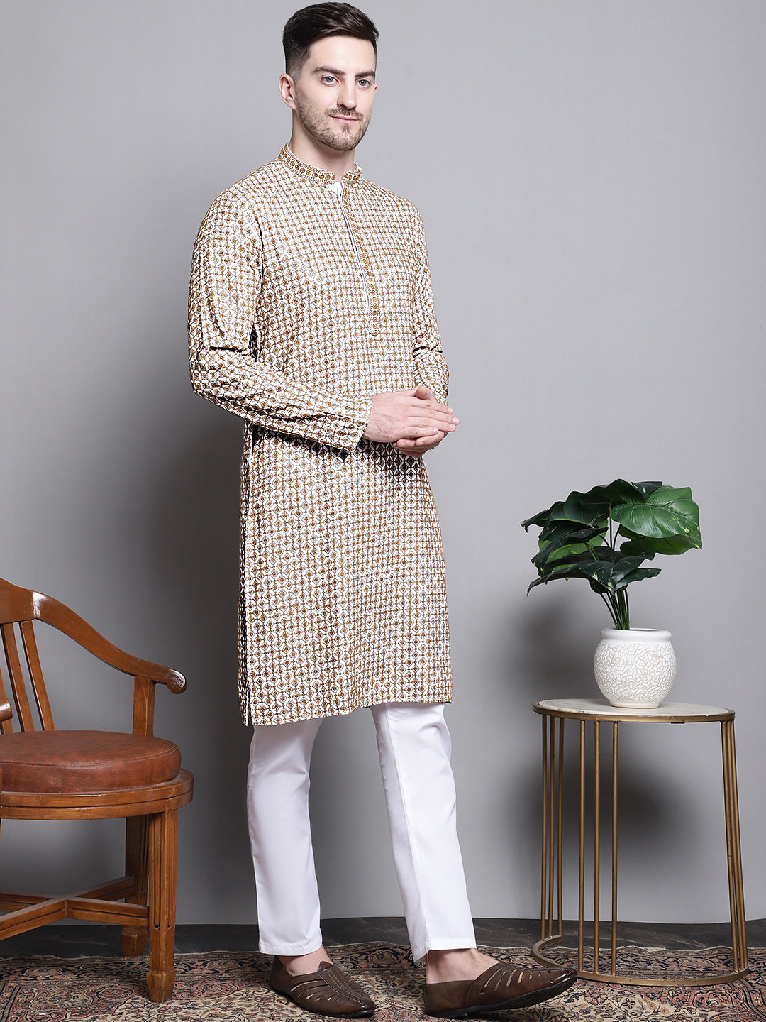 Sequin Embroidered Pure Cotton Kurtas
