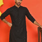 Sequin Embroidered Pure Cotton Kurtas ( KO 5006 Black )