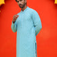 Sequin Embroidered Pure Cotton Kurtas ( KO 5006 Blue )