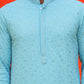 Sequin Embroidered Pure Cotton Kurtas ( KO 5006 Blue )