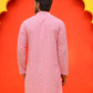 Sequin Embroidered Pure Cotton Kurtas ( KO 5006 Coral )