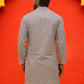 Sequin Embroidered Pure Cotton Kurtas ( KO 5006 Grey )
