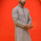 Sequin Embroidered Pure Cotton Kurtas ( KO 5006 Grey )