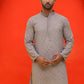 Sequin Embroidered Pure Cotton Kurtas ( KO 5006 Grey )