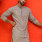 Sequin Embroidered Pure Cotton Kurtas ( KO 5006 Grey )
