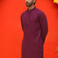 Sequin Embroidered Pure Cotton Kurtas ( KO 5006 Purple )