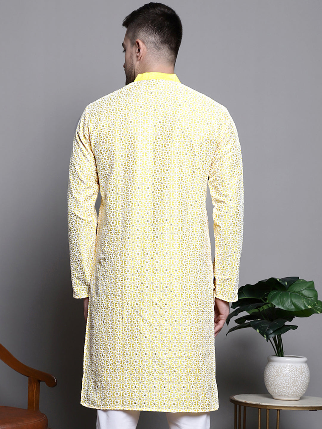 Sequin Embroidered Silk Blend Kurtas