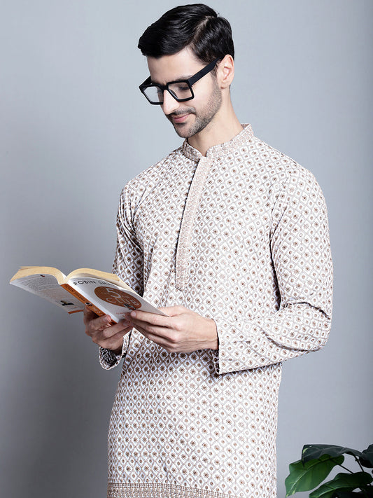 Men's Chikankari Embroidered Kurta Only