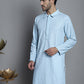 Men's Chikankari Embroidered and Sequence Kurta Only
