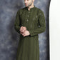 Men's Sequins Chikankari Embroidered Kurtas ( KO 5015Mehndi )