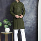 Men's Sequins Chikankari Embroidered Kurtas ( KO 5015Mehndi )