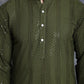 Men's Sequins Chikankari Embroidered Kurtas ( KO 5015Mehndi )