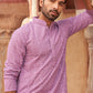 Men's Chikankari Embroidered Kurtas ( KO 5021 Purple )