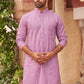 Men's Chikankari Embroidered Kurtas ( KO 5021 Purple )