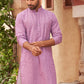 Men's Chikankari Embroidered Kurtas ( KO 5021 Purple )