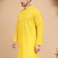 Men's Embroidered Kurtas ( KO 5021 Yellow )