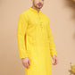 Men's Embroidered Kurtas ( KO 5021 Yellow )