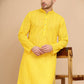 Men's Embroidered Kurtas ( KO 5021 Yellow )
