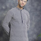 Sequin Embroidered Pure Cotton Kurtas ( KO 5028Navy ) [FF] [I-1-4]