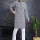 Sequin Embroidered Pure Cotton Kurtas ( KO 5028Navy ) [FF] [I-1-4]