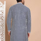 Sequin Chikankari Front Open Kurtas ( KO 5029Navy )