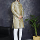 Woven Design Silk Blend Kurtas ( KO 5032Pista )