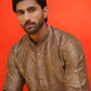 Embroidered Mirror Work Kurtas ( KO 5035 Brown ) [FF] [E-10]
