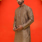 Embroidered Mirror Work Kurtas ( KO 5035 Brown ) [FF] [E-10]