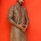Embroidered Mirror Work Kurtas ( KO 5035 Brown ) [FF] [E-10]