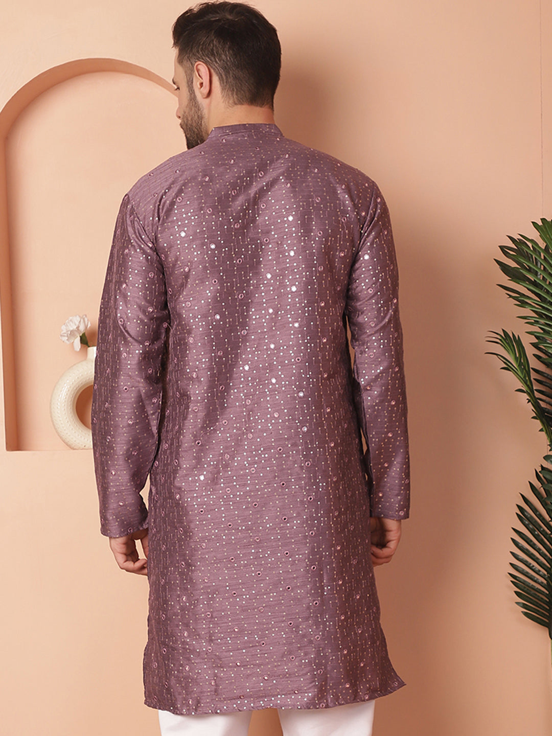 Men's Embroidered Mirror Work Kurtas