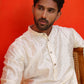 Embroidered Mirror Work Kurtas ( KO 5035 White ) [FF] [E-10]